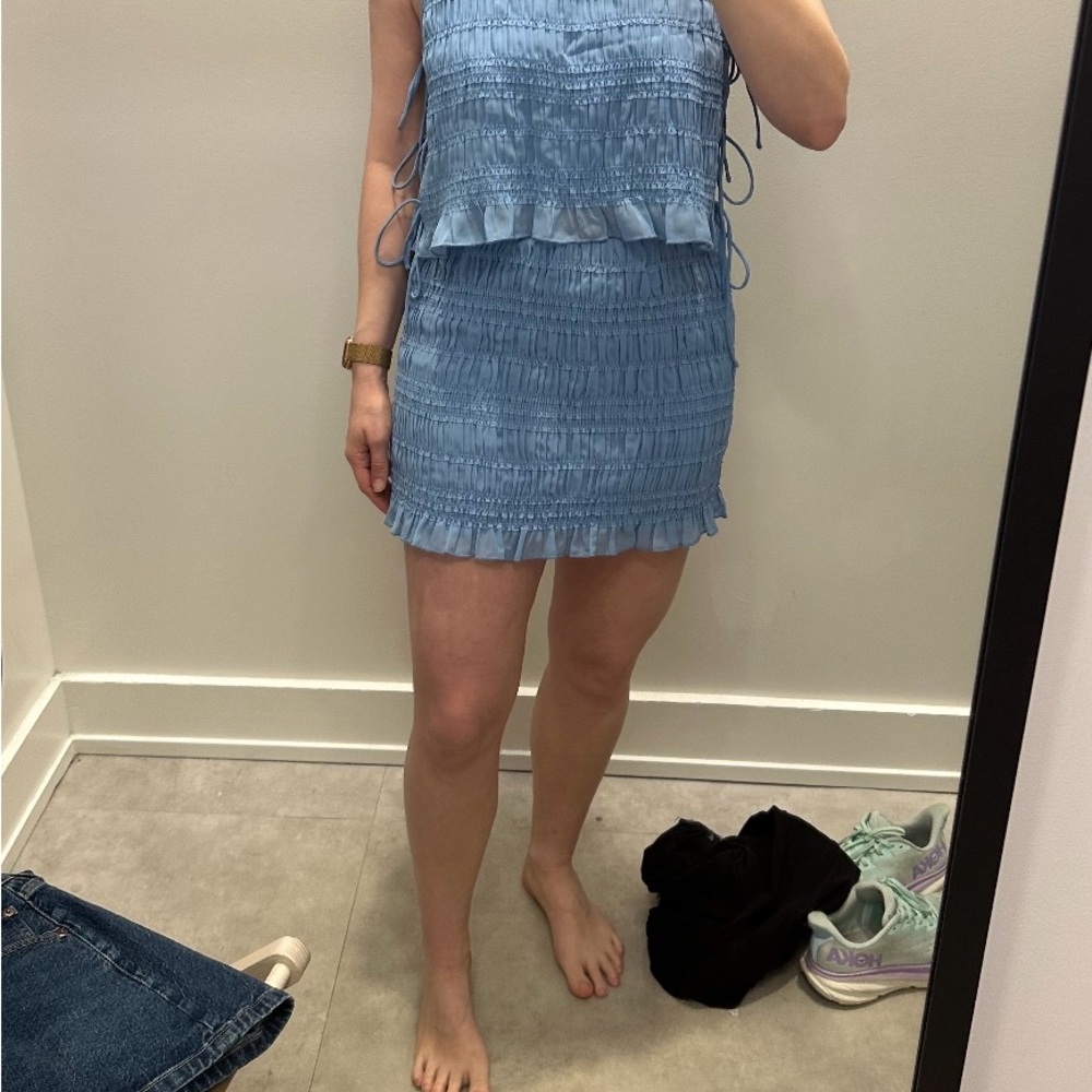 Abercrombie & Fitch Blue Ruffled Two-Piece Set